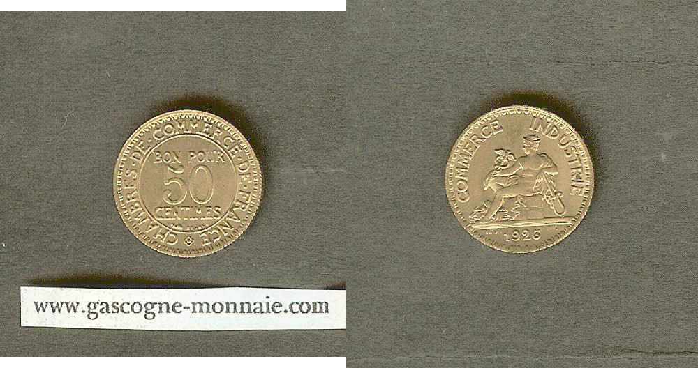 50 centimes Chamber of Commerce 1926 AU+
